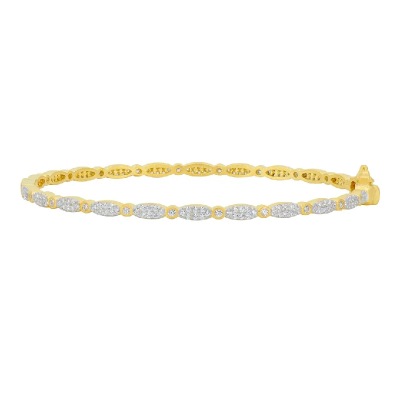 Freida Rothman Signature Marquise Pavé Thin Hinge Bangle