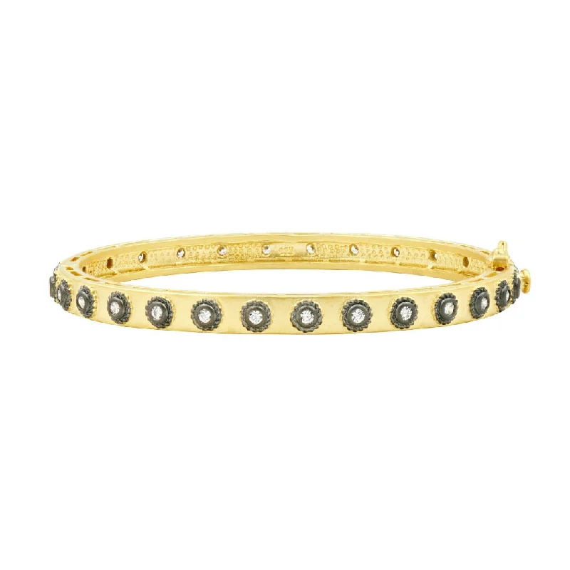 Freida Rothman Signature Studded Eternity Hinge Bangle