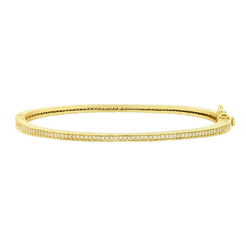 Freida Rothman Signature Thin Pavé Hinge Bangle