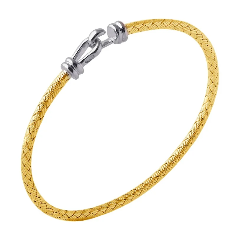 Gold Plated Silver 3mm Mesh Bangle