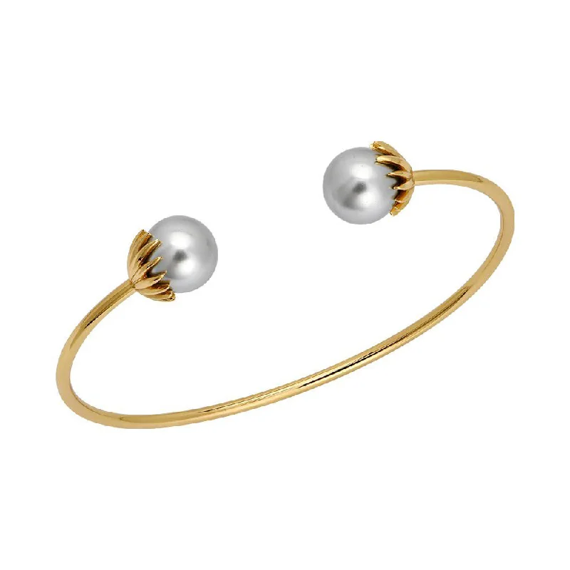 Goldbug Pearl Palm Frond Cuff Bangle