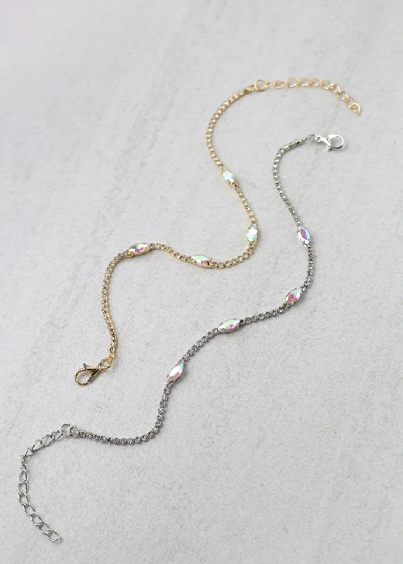 Iridescent Rhinestone Anklet