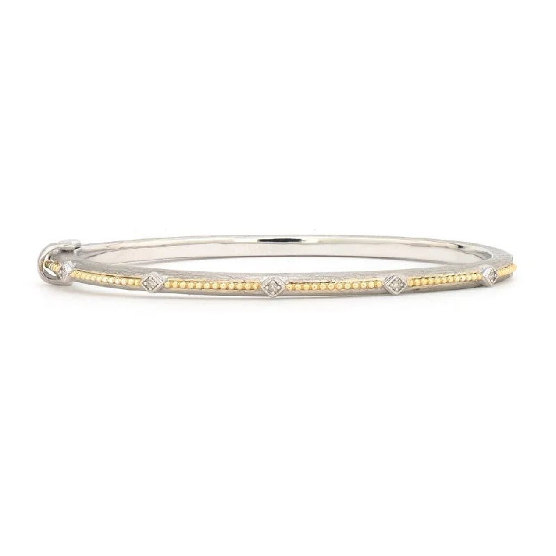 Jude Frances Mixed Metal Beaded Kite Diamond Bangle