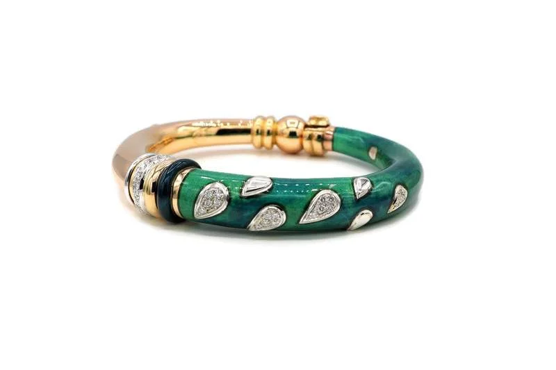 LA NOUVELLE BAGUE ENAMEL TEARDROP BANGLE