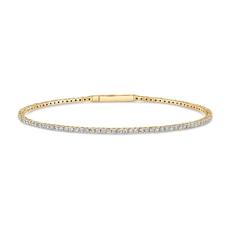 14kt Yellow Gold Diamond Flex Bangle