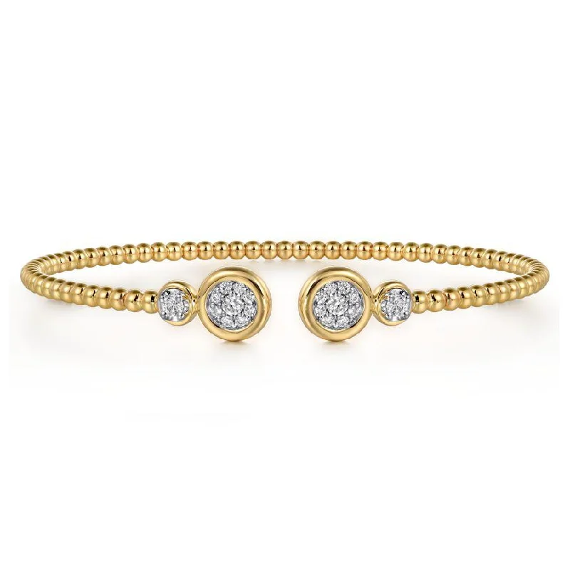 14K Yellow Gold Diamond Bujukan Bangle