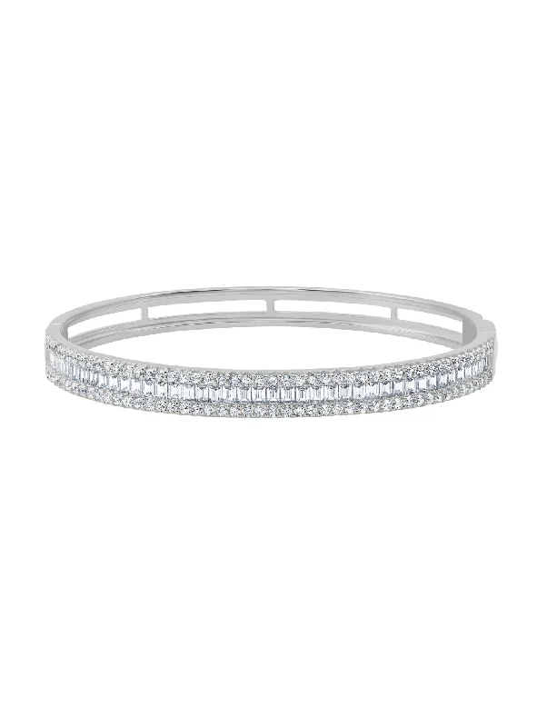 Luminous Baguette Bangle in Platinum