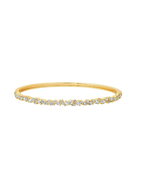 Luminous Cluster Bangle in Gold