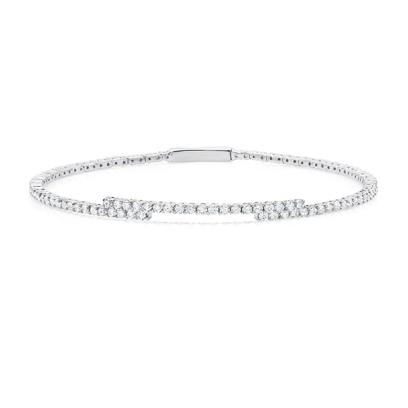 Medium 8'' Regal Flex Bangle With Clear Stones