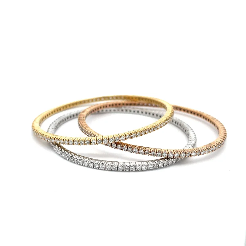 Pave Diamond Tri Bangles