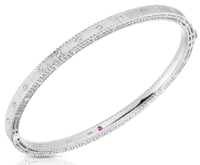 Roberto Coin Princess Satin Diamond Bangle