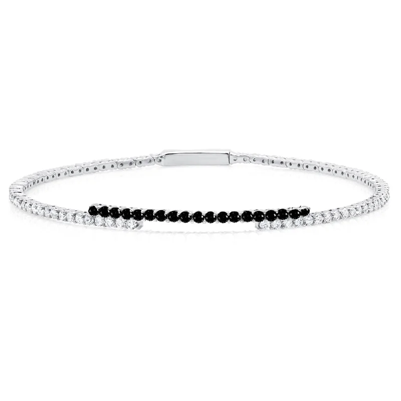 Small 7'' Regal Flex Bangle With Black Stones