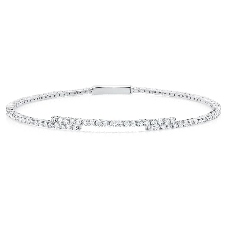 Small 7'' Regal Flex Bangle With Clear Stones