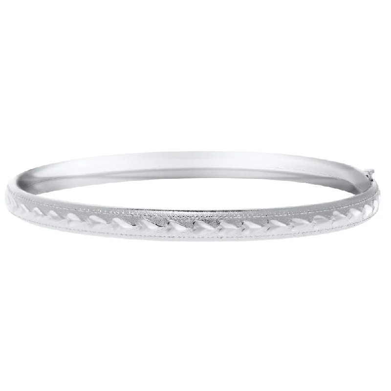 Sterling Silver Baby Bangle with Engraved Hearts