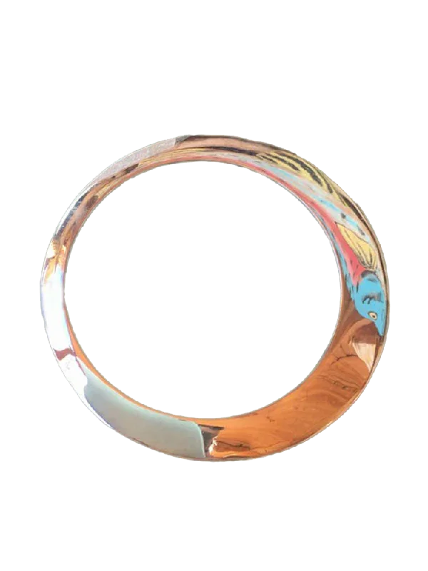 Thick + Thin-Edged Sterling Bangle by Renata Rubio