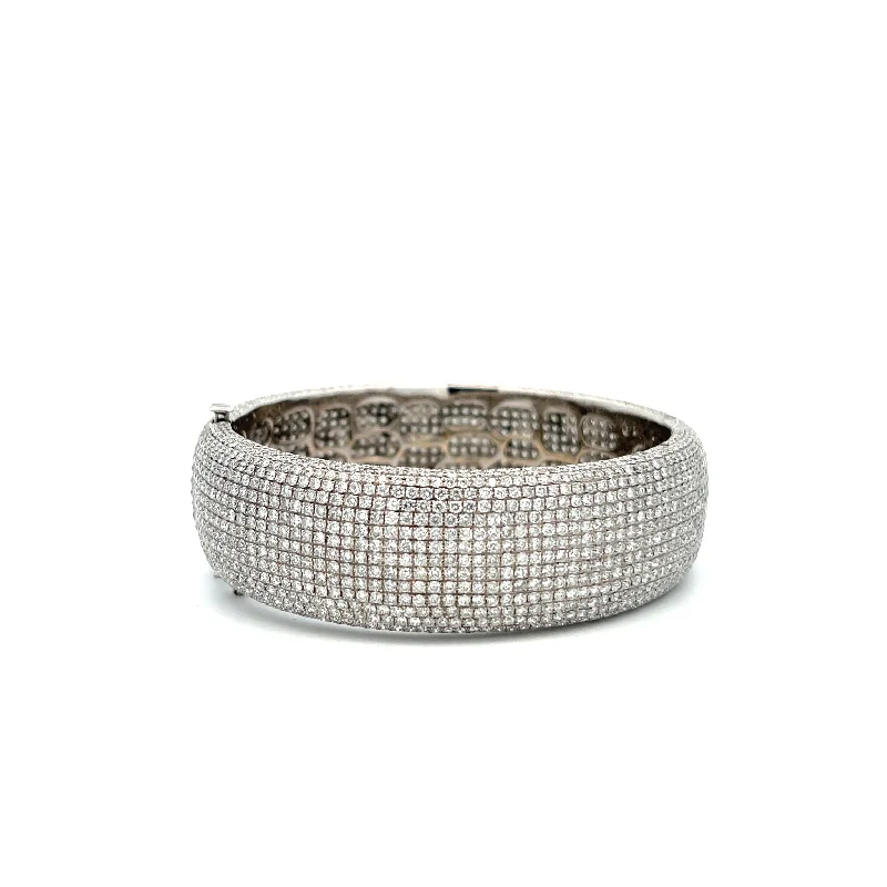 Wide Pave Diamond Bangle