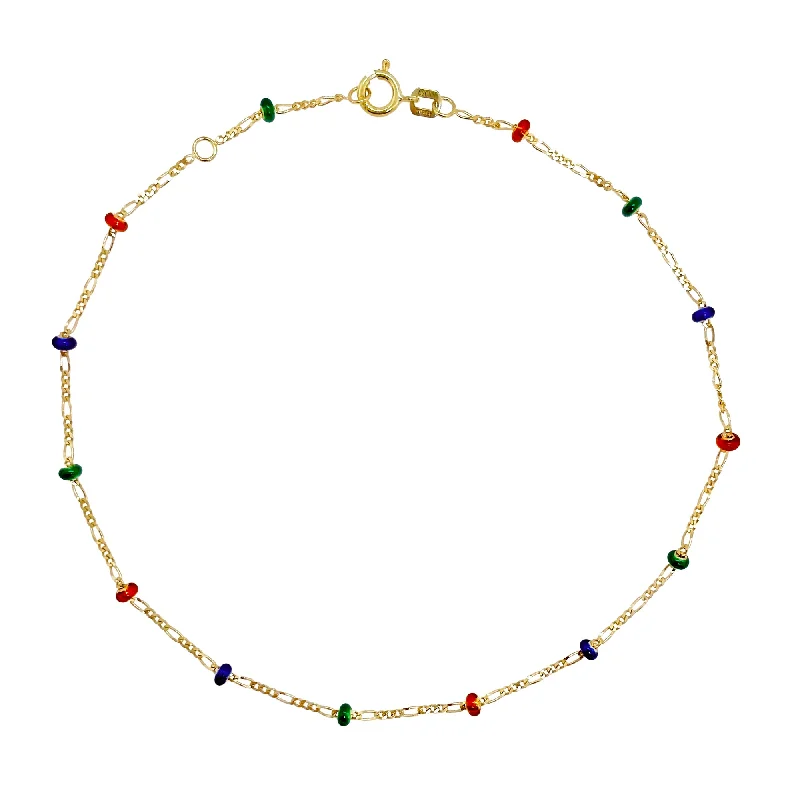 10" Figaro Bead Anklet