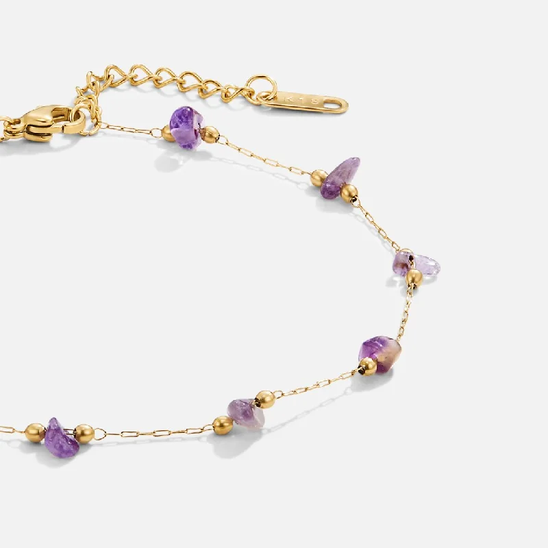 Amethyst Stone Anklet