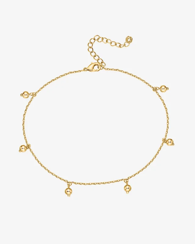 Charm Link Round Gold Anklet