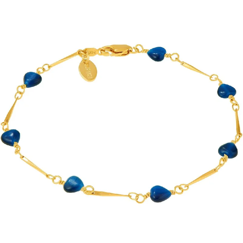 Blue Hearts Anklet