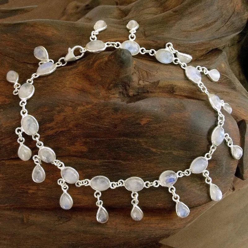 Moon Dancer Rainbow Moonstone Link Anklet