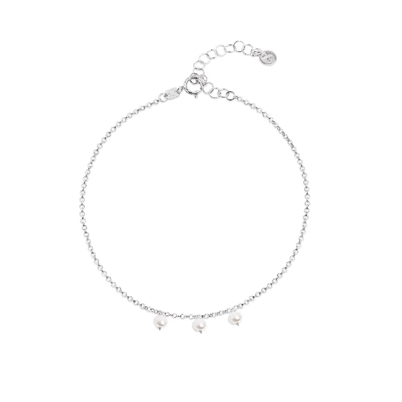 Pearl Silver Anklet