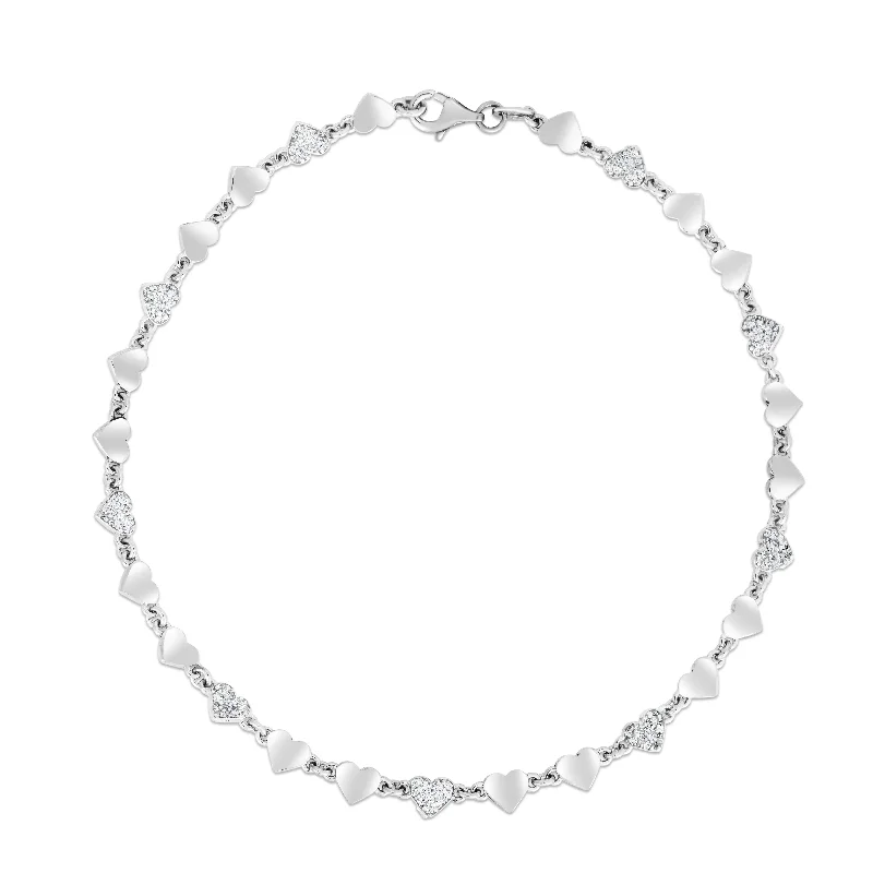 Silver Heart Chain Anklet