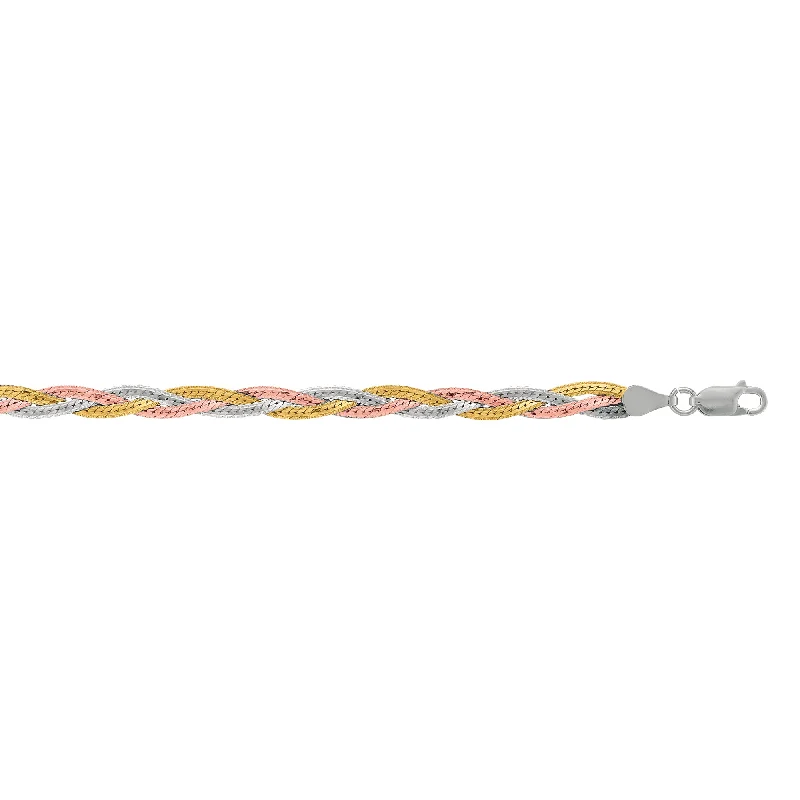 Silver Tri-color Woven Anklet