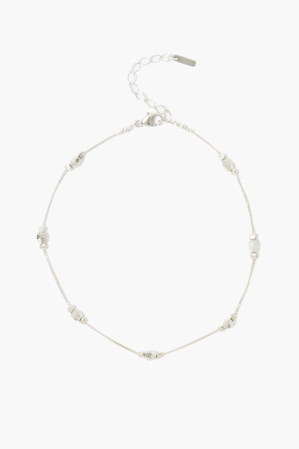 Chan Luu Sterling Silver Facetted Bead Anklet