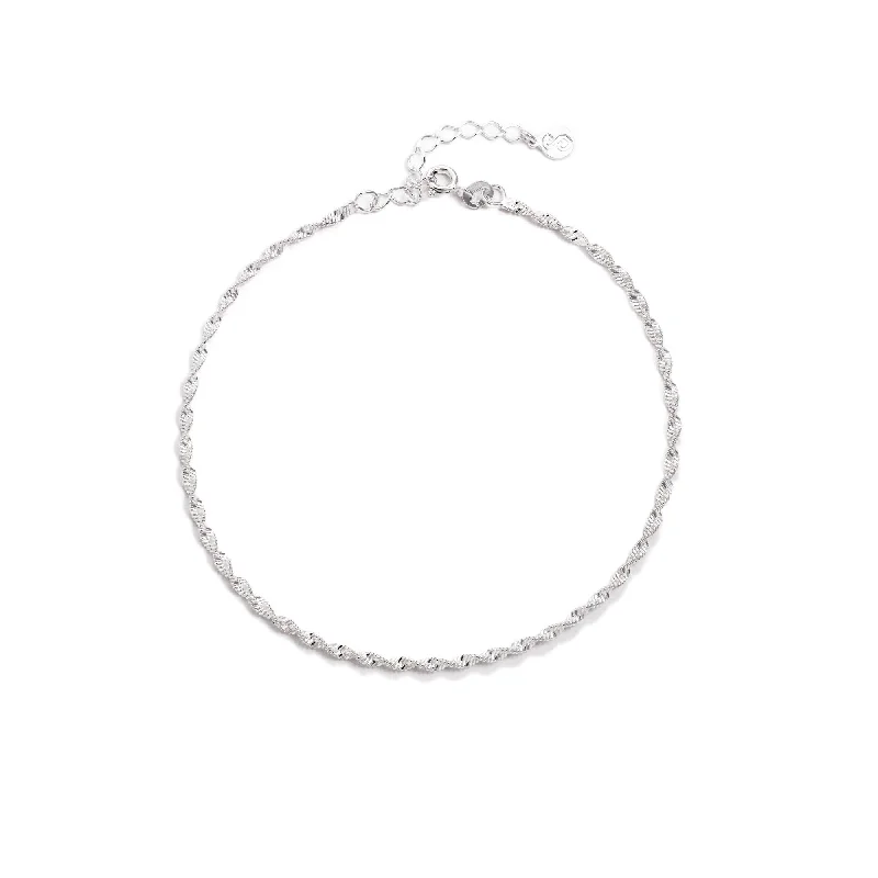 Twist Silver Anklet