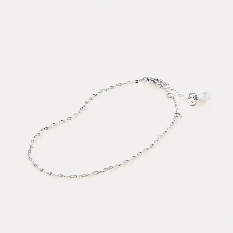 Capri Anklet (Silver + Pearl)